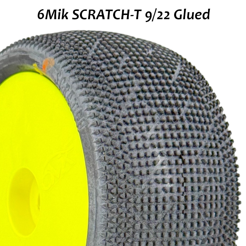6Mik Scratch-T 9/22 - 1:8 Truggy Pre-Glued Tyres Yellow rims 2 6Mik Scratch-T 9/22 - 1:8 Truggy Pre-Glued Tyres Yellow rims