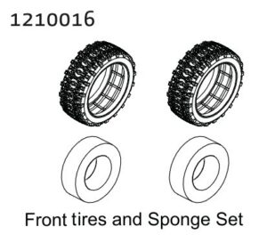 Absima 1210016 Front Tire & Sponge Set - Buggy (2)