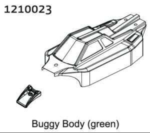 Absima 1210023 PVC Buggy Shell - green + Stickers