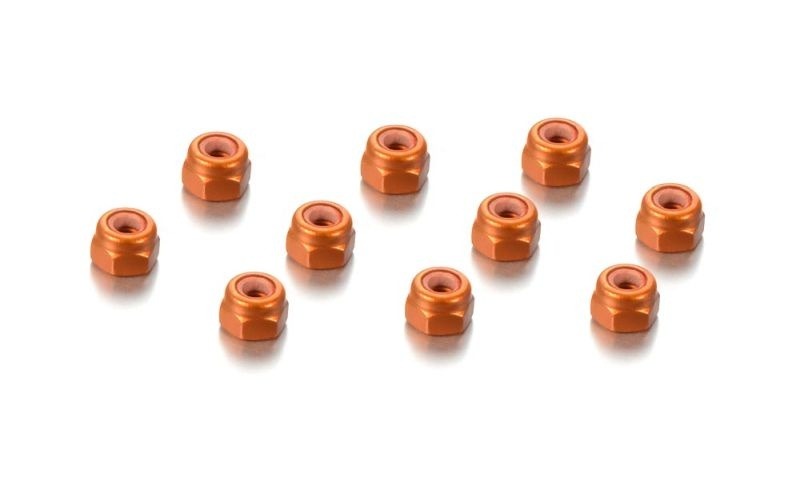 Alu Nut M3 - Orange (10) 1 Alu Nut M3 - Orange (10)
