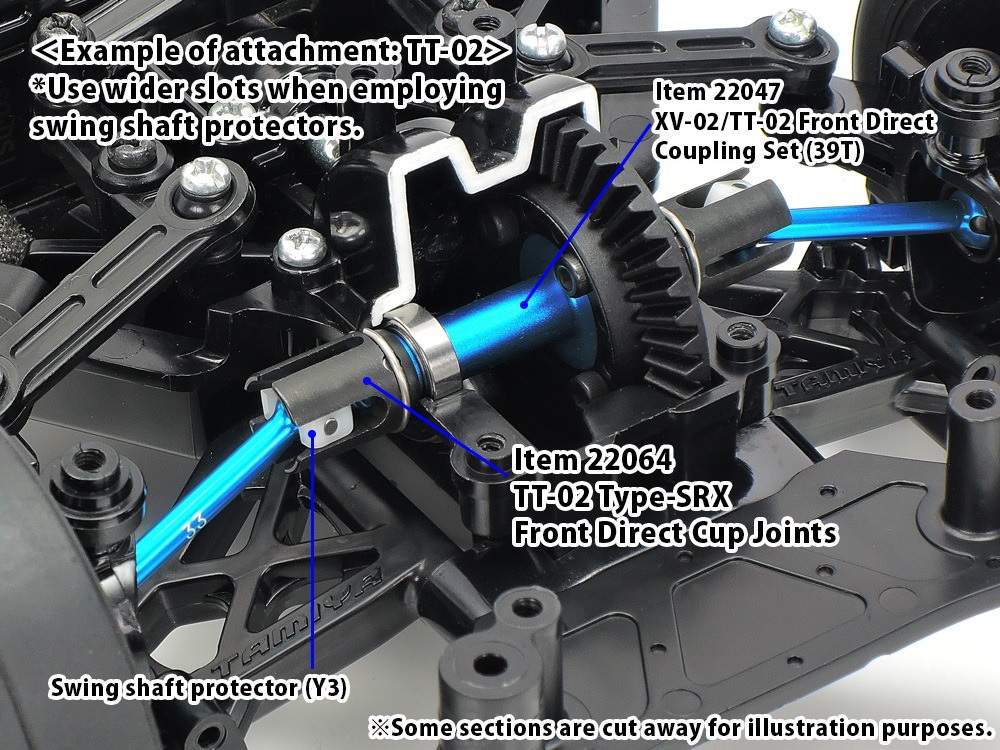 Type-SRX Front Direct Cup Joints - Hop-Up Options - TT-02 2 Type-SRX Front Direct Cup Joints - Hop-Up Options - TT-02