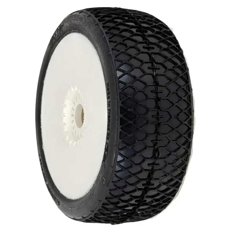 6Mik DASH Inter Liimitud - 1:8 Bagi rehvid | Valged veljed | Punased sisud - TUW19I 2 Black tire with white rim