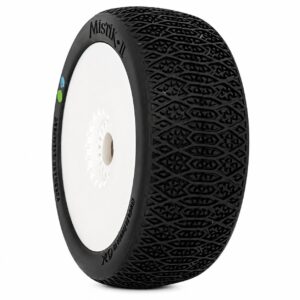 6Mik Mistik II Inter Glued (2) - 1:8 Buggy tires | White rims | Red inserts - TUW22I
