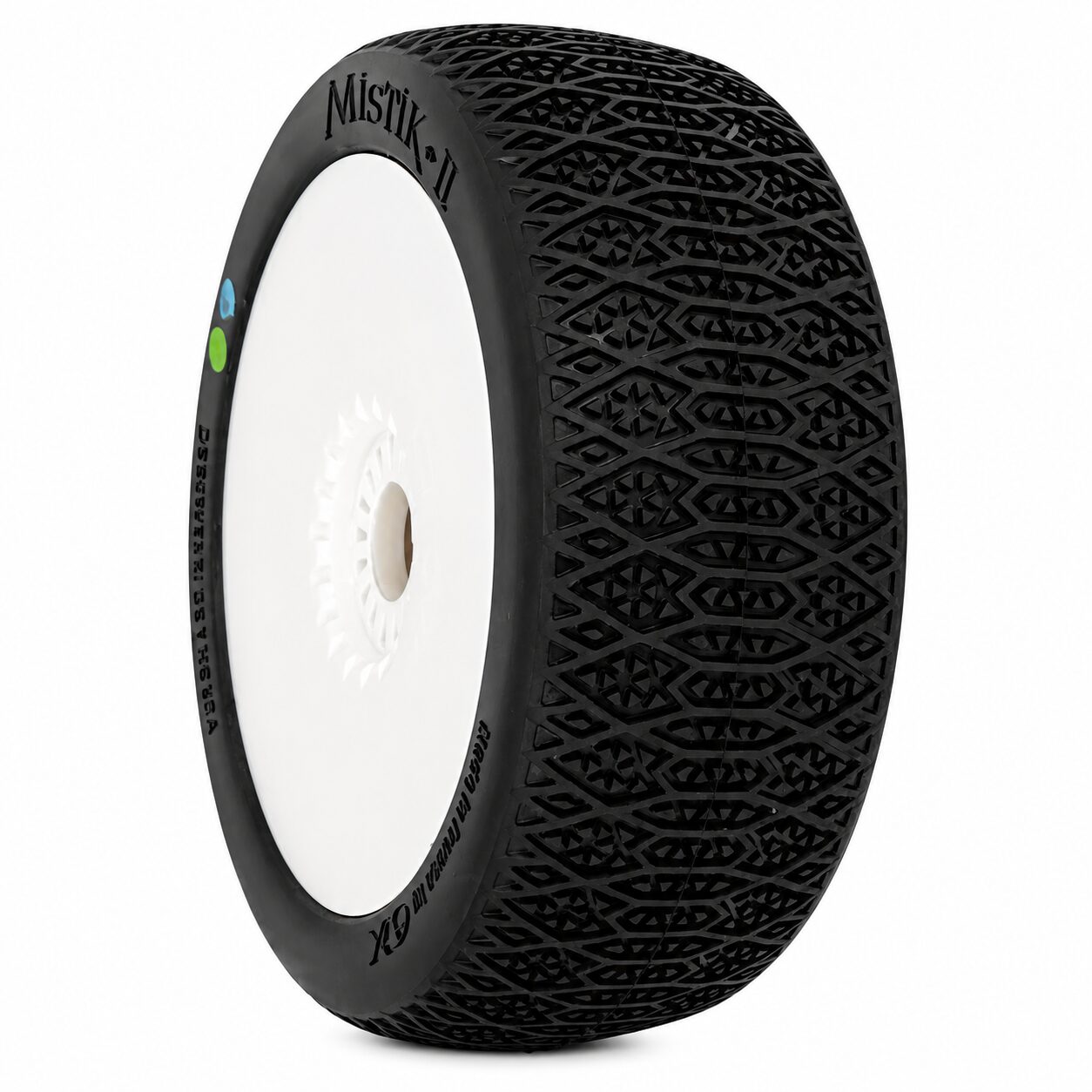 6Mik Mistik II Inter Glued (2) - 1:8 Buggy tires | White rims | Red inserts - TUW22I 1 6Mik Mistik II Inter Glued (2) - 1:8 Buggy tires | White rims | Red inserts - TUW22I