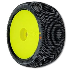 6Mik Scratch-T CS - 1:8 Truggy Pre-Glued Tyres Yellow rims