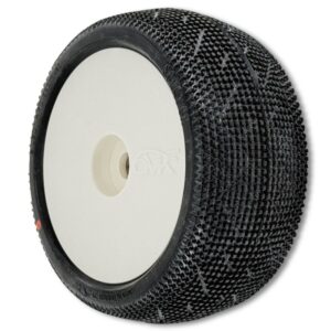 6Mik Scratch-T Inter - 1:8 Truggy Pre-Glued Tyres White rims