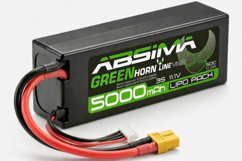 Absima 5000mAh 45C 11.1V 3S Lipo Aku Hardcase XT60