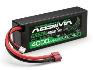 Absima 4000mAh 40C 11.1V 3S Lipo Battery Low Profile Hardcase T-Plug