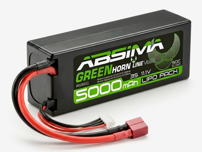 Absima 5000mAh 50C 11.1V 3S Lipo Aku Hardcase T-Plug 1 Absima 5000mAh 50C 11.1V 3S Lipo Battery Hardcase T-Plug