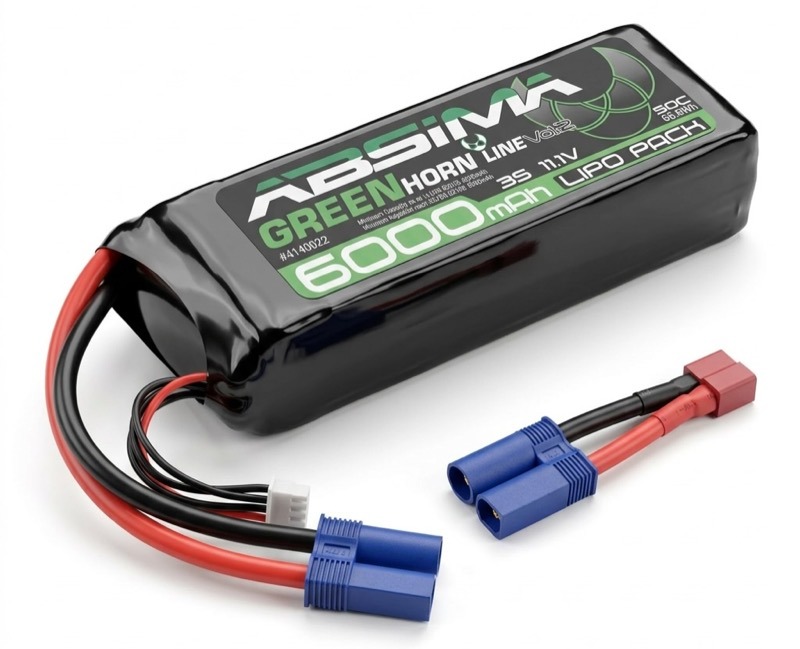 Absima 6000mAh 50C 11.1V 3S LiPo Aku Softcase EC5|T-plug 1 Absima 6000mAh 50C 11.1V 3S LiPo Battery Softcase EC5|T-plug