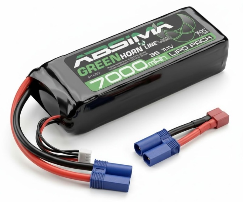 Absima 7000mAh 50C 11.1V 3S Lipo Aku Softcase EC5 | T-Plug 1 Absima 7000mAh 50C 11.1V 3S Lipo Battery Softcase EC5 | T-Plug