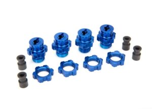 Blue Aluminum 17 mm Splined Wheel Hub Adapters (4) - Traxxas 6856X