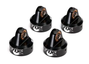 Fox Black Aluminum GTR Shock Caps (4) - Traxxas 8456