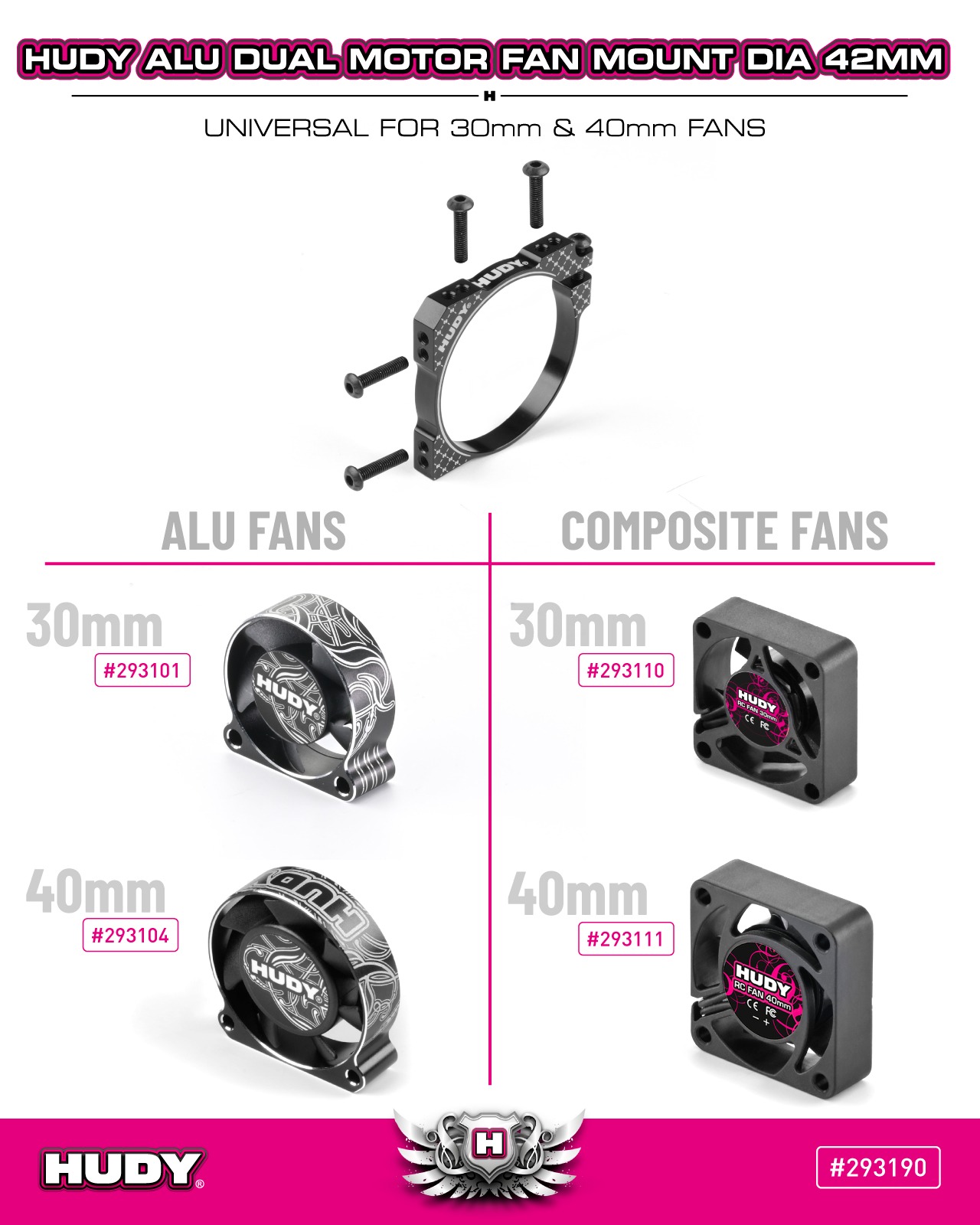 HUDY Alu Dual Motor Fan Mount Dia 42mm (2×30mm / 2×40mm) 3 HUDY Alu Dual Motor Fan Mount Dia 42mm (2×30mm / 2×40mm)