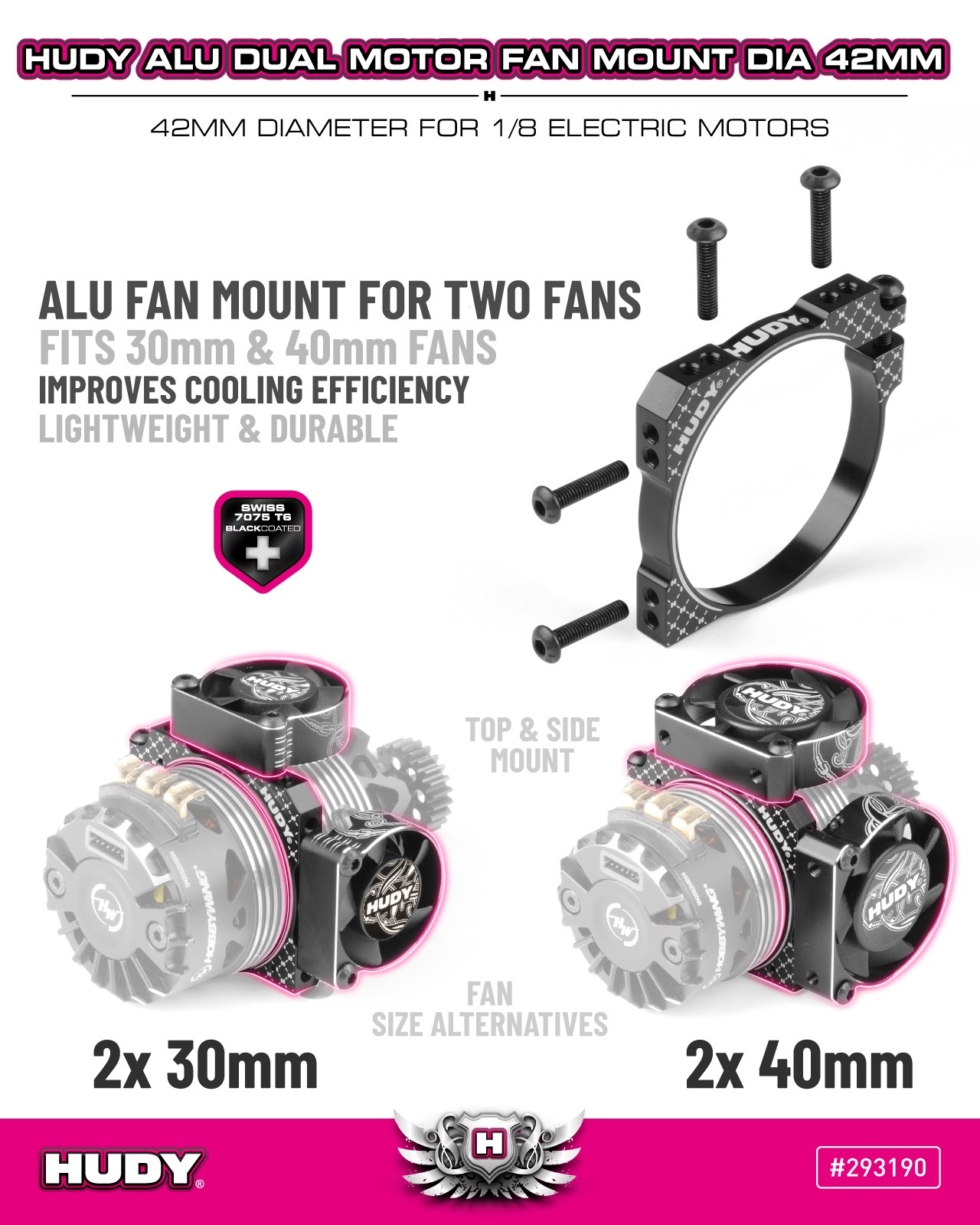 HUDY Carbon Dual Side Fan Extension for Alu Dual Motor Fan Mount 2 HUDY Carbon Dual Side Fan Extension for Alu Dual Motor Fan Mount