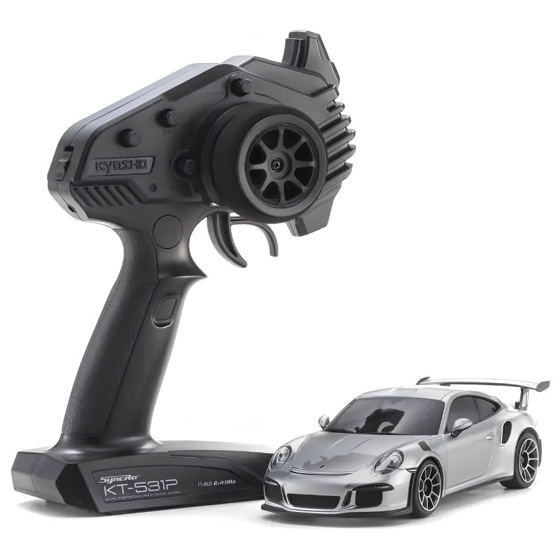 Kyosho Mini-Z RWD MR-04 Porsche 911 GT3 RS RTR RC Auto - Hõbedane