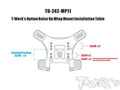 Dämpferbrücke hinten - Schwarz hart beschichtet 5 mm 7075-T6 Alu - MP11 | MP11e - T-Work's 2 Dämpferbrücke hinten - Schwarz hart beschichtet 5 mm 7075-T6 Alu - MP11 | MP11e - T-Work's