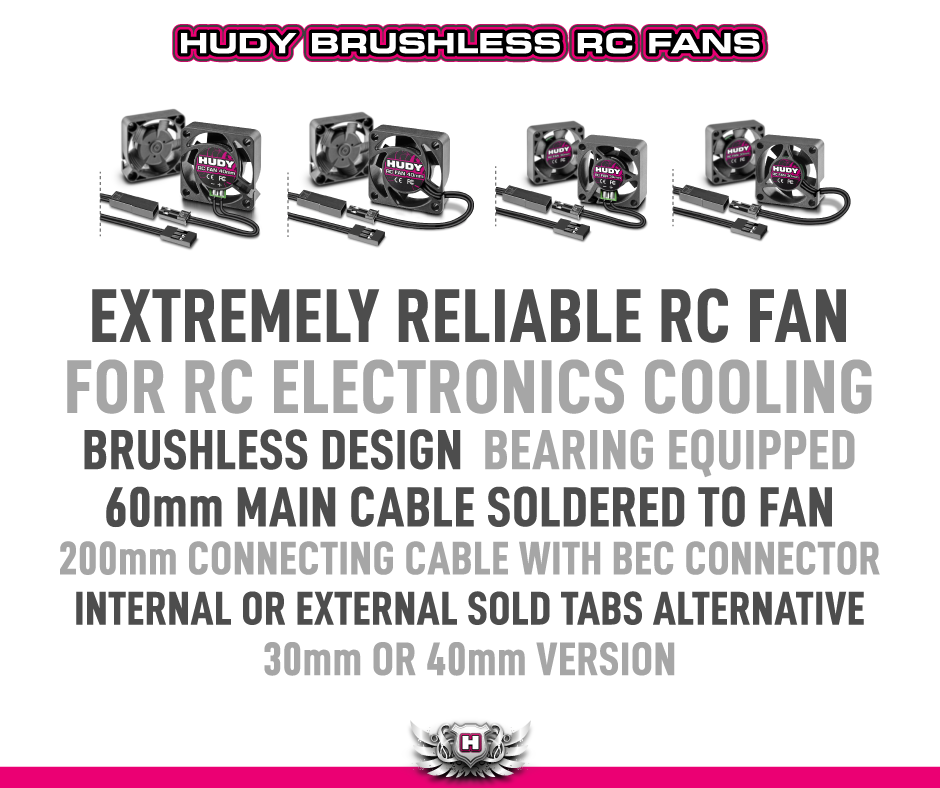 HUDY Brushless RC Fan 30mm with External Soldering Tabs