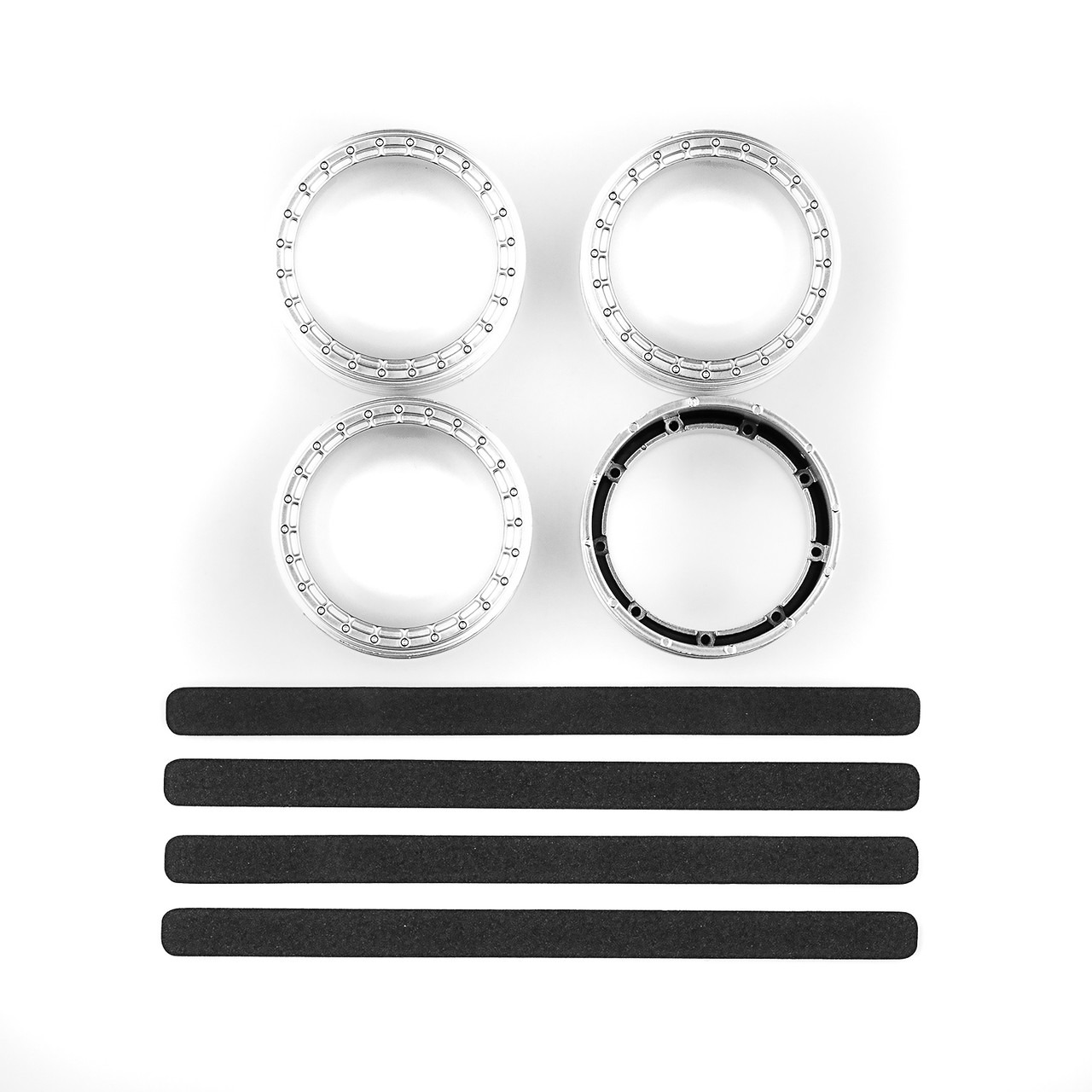 DC10 FT Adjustable Wheel Rims, silver - Team Associated 72243