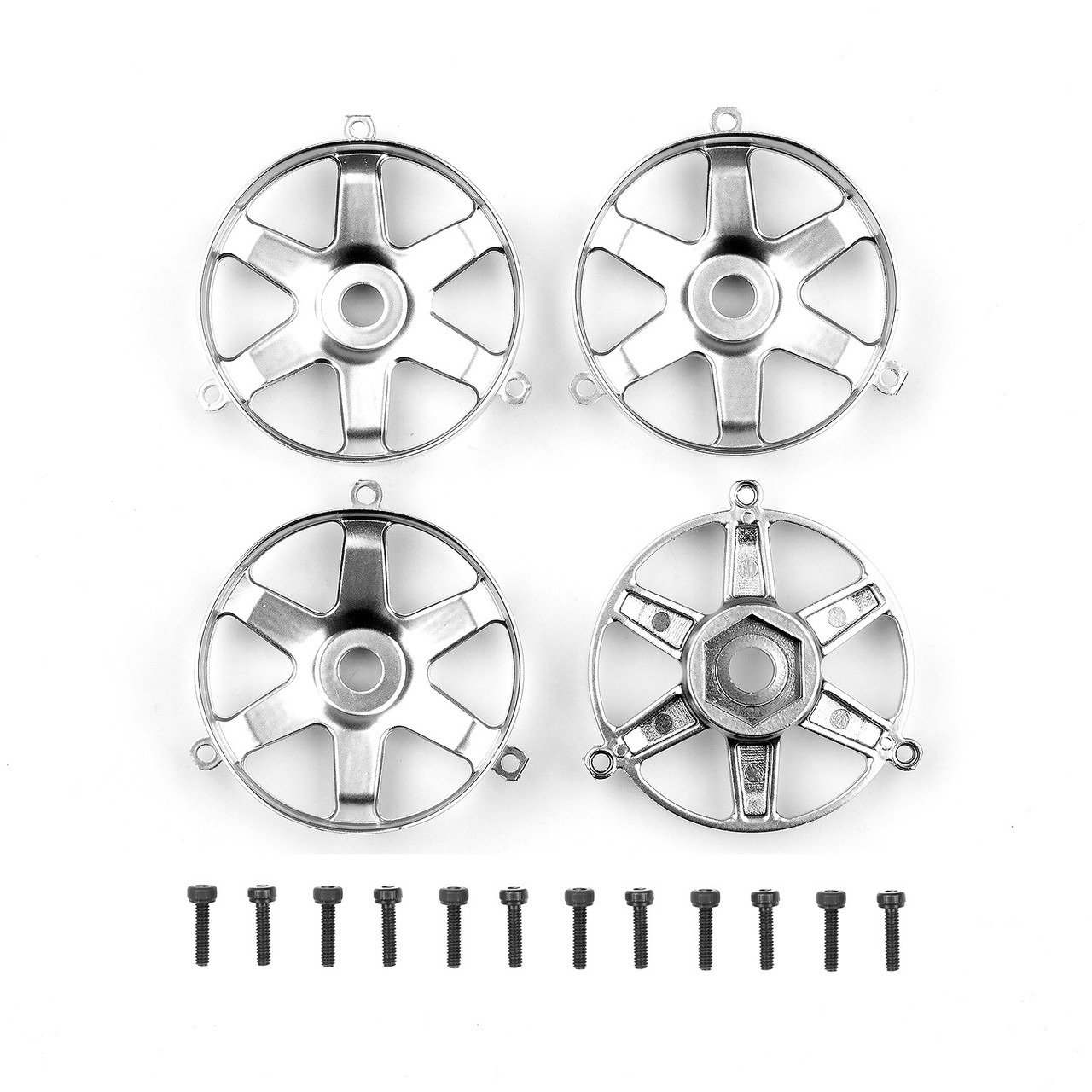 DC10 FT Adjustable Wheel Face Plates, silver - Team Associated 72247