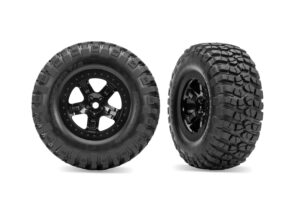 SCT Black Wheels & BFGoodrich Tires (2) - Traxxas 5878-BLK