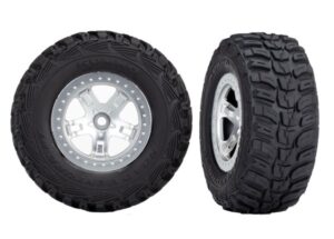 SCT Satin Chrome Wheels & Kumho Tires (2) - Traxxas 5880X