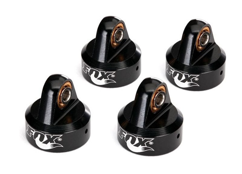 Fox Black Aluminum GTR Shock Caps (4) - Traxxas 8456
