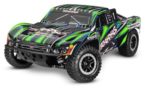 Green and black remote control truck