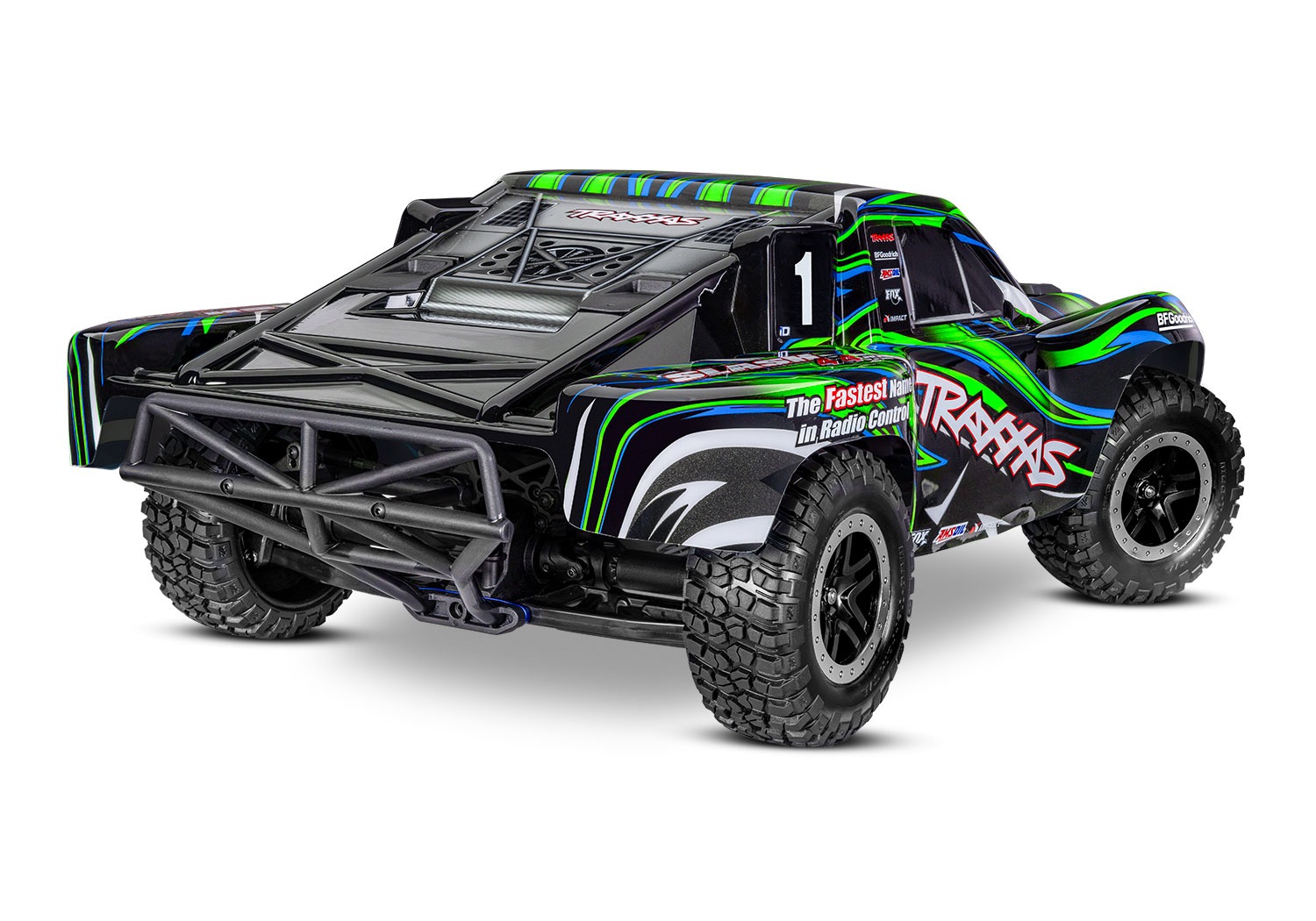 Green and black remote control truck