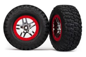 Traxxas Wheels BFGoodrich Mud-Terrain Chrome Red Beadlock (2) S1 Compound