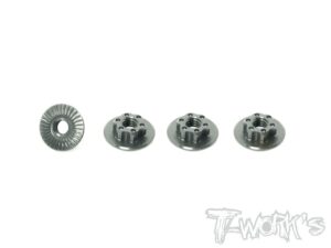 Wheel Nuts M4 Serrated for 1:10 Cars (4) - Brown - T-Work's