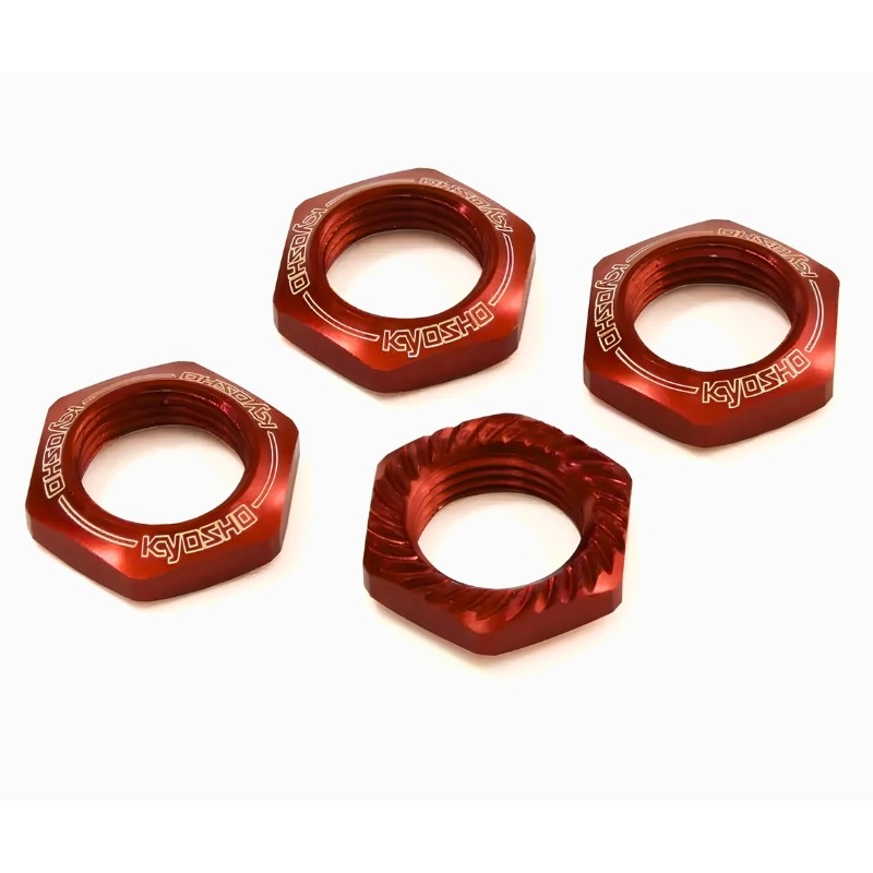 Wheel Nuts Serrated Red (4) - 1:8 Buggy - Kyosho IFW472R 1 Wheel Nuts Serrated Red (4) - 1:8 Buggy - Kyosho IFW472R