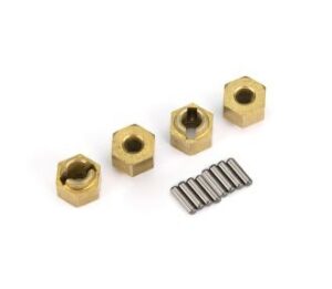 7mm Brass Wheel Hubs (4) with Axle Pins - Traxxas 9750X