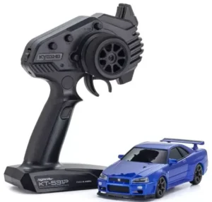 Kyosho Mini-Z AWD Nissan Skyline GT-R R34 V.spec II Nür Readyset - Metallic Blue - 32658MB