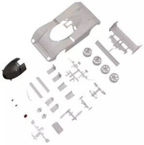 Kyosho Mini-Z RWD Jaguar XJR-14 White Body Set with Rims - MZN239