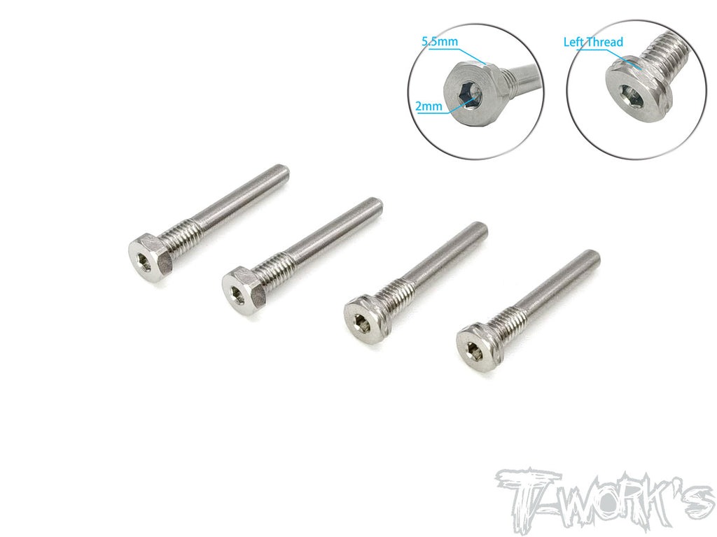 Shock Pin Set (2) - 64 Titanium - MP10 | MP11 - T-Work's 2 Shock Pin Set (2) - 64 Titanium - MP10 | MP11 - T-Work's