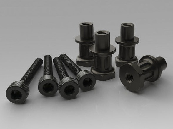 Dämpferbolzen (4) - Harteloxiertes 7075-T6 Alu - MP10 | MP11 - T-Work's 1 Shock Standoffs (4) - Hard Coated 7075-T6 Alum - MP10 | MP11 - T-Work's
