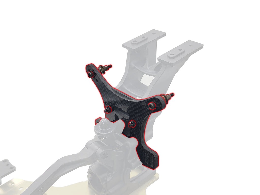 Shock Tower Rear 4mm - Graphite - MP11 | MP11e - T-Work's 2 Shock Tower Rear 4mm - Graphite - MP11 | MP11e - T-Work's