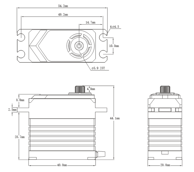 SRT BHX9 (75 kg/0,1 s/8,4 V) HV Brushless Servo