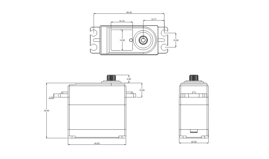 SRT DL5015 (0,13 s/15,0 kg-cm/6,0 V) LV Digital Waterproof Servo