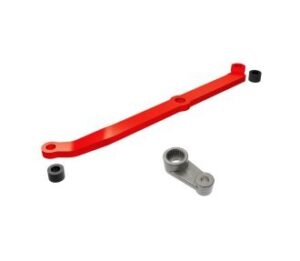 Traxxas Steering Link & Metal Servo Horn - Red Aluminum - TRX-4M