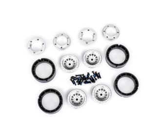 TRX-4M 1" Silver Aluminum Beadlock Wheels (4) - Traxxas 9881-SLVR