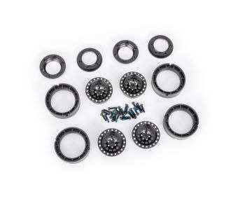 TRX-4M 1" schwarze Aluminium-Beadlock-Felgen (4) – Traxxas 9881-BLK 1 TRX-4M 1" Black Aluminum Beadlock Wheels (4) - Traxxas 9881-BLK