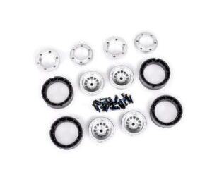 TRX-4M 1" Silver Aluminum Beadlock Wheels (4) - Traxxas 9881-SLVR