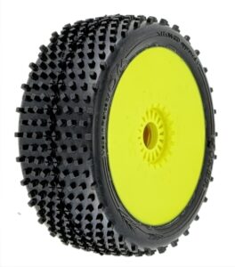 6Mik JOKER 0/18 Glued (2) - 1:8 Buggy tires | Yellow rims | Red inserts - TD20018