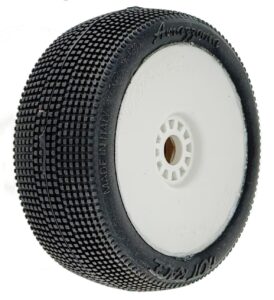 Hot Race AMAZZONIA Clay (2) – 1:8 Buggy Pre-Glued Wheels – White rims