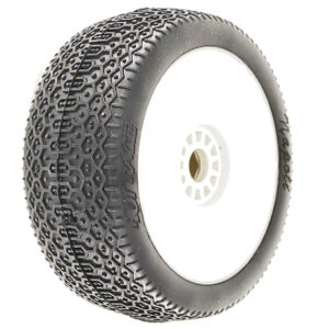 Hot Race NAPOLI Clay Hard - 1:8 Buggy Pre-Glued Wheels - White rims