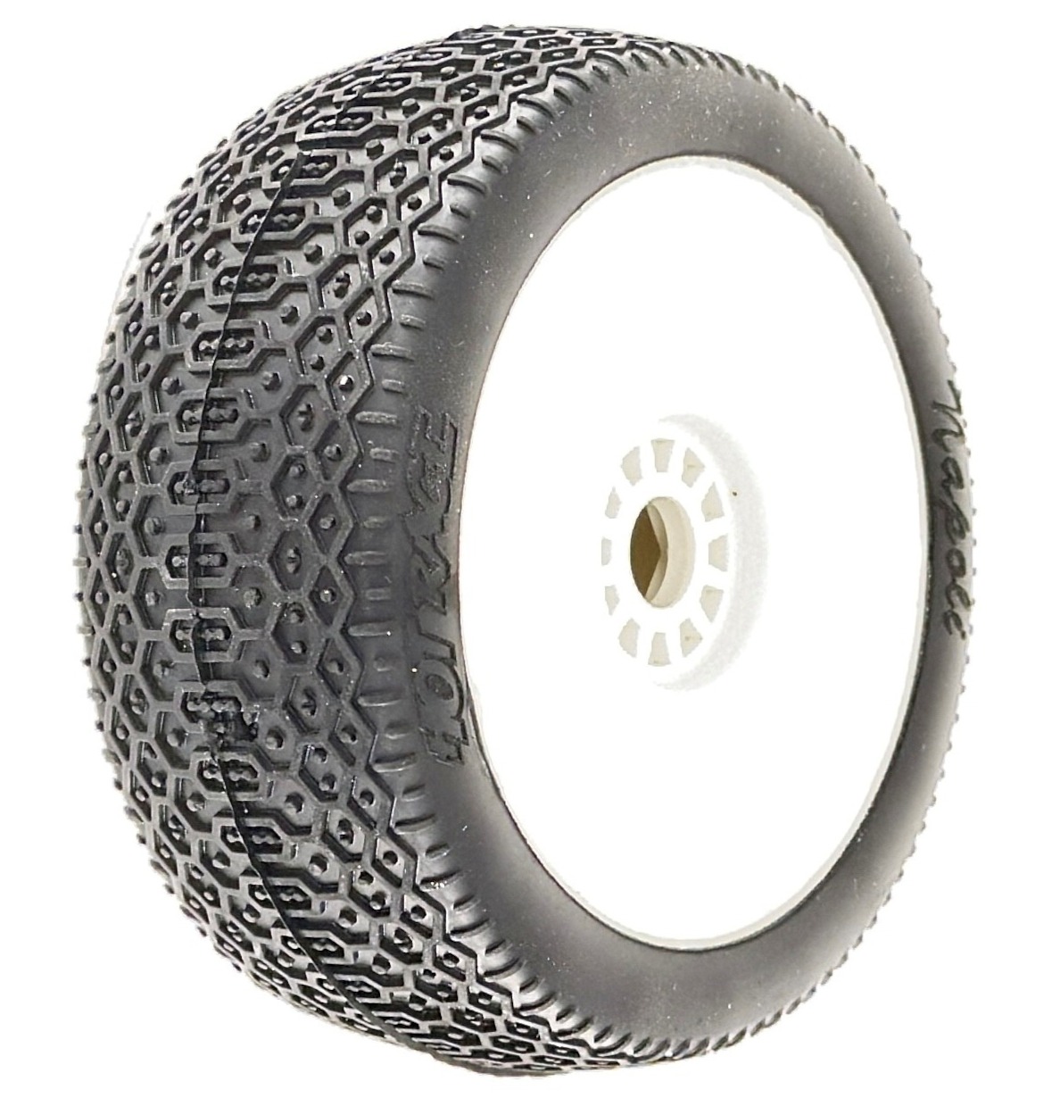 Hot Race NAPOLI Hard - 1:8 Buggy Pre-Glued Wheels - White rims 1 Hot Race NAPOLI Hard - 1:8 Buggy Pre-Glued Wheels - White rims