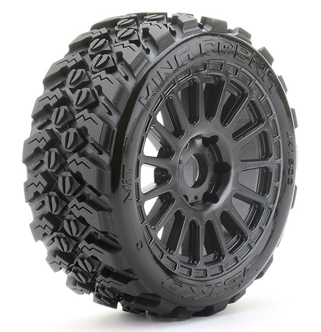 Jetko EX King Cobra 1:8 Rally Belted Tyres on Black Wheels 17mm Hex (2pcs) - JK1502RB 1 Jetko EX King Cobra 1:8 Rally Belted Tyres on Black Wheels 17mm Hex (2pcs) - JK1502RB