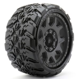 Jetko EX King Cobra LP Belted 3.8" Low Profile Monster Truck Tyres & Wheels - 17mm / TRX17 / TRX12 (2)
